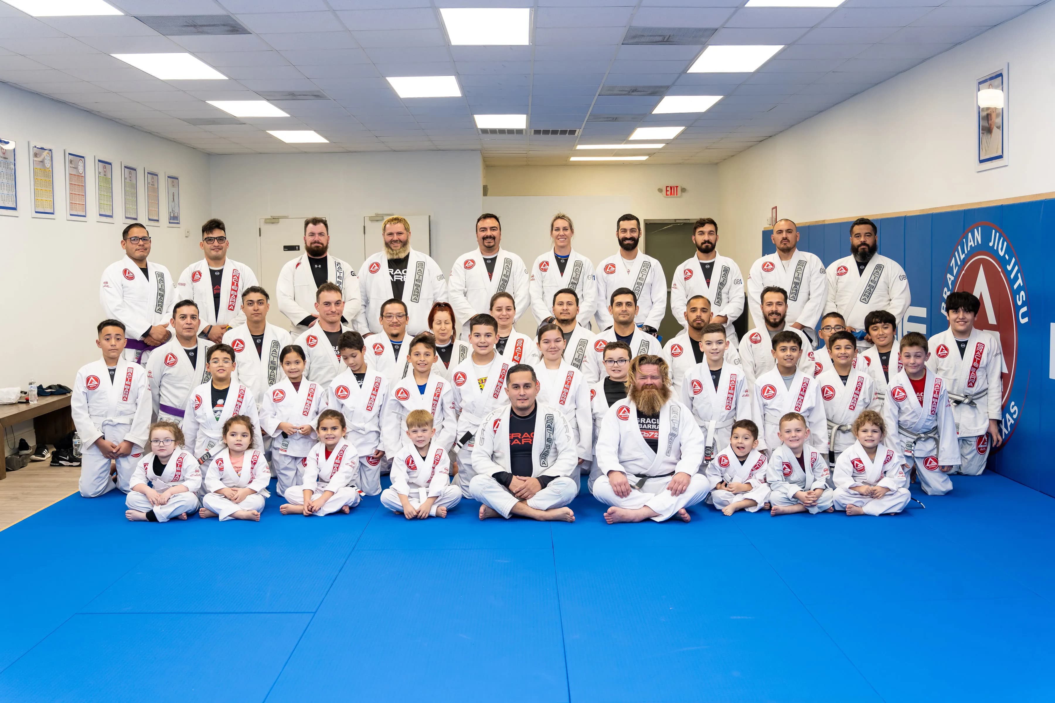 The Gracie Barra Calallen Brazilian Jiu-Jitsu community on the mat in Corpus Christi, TX